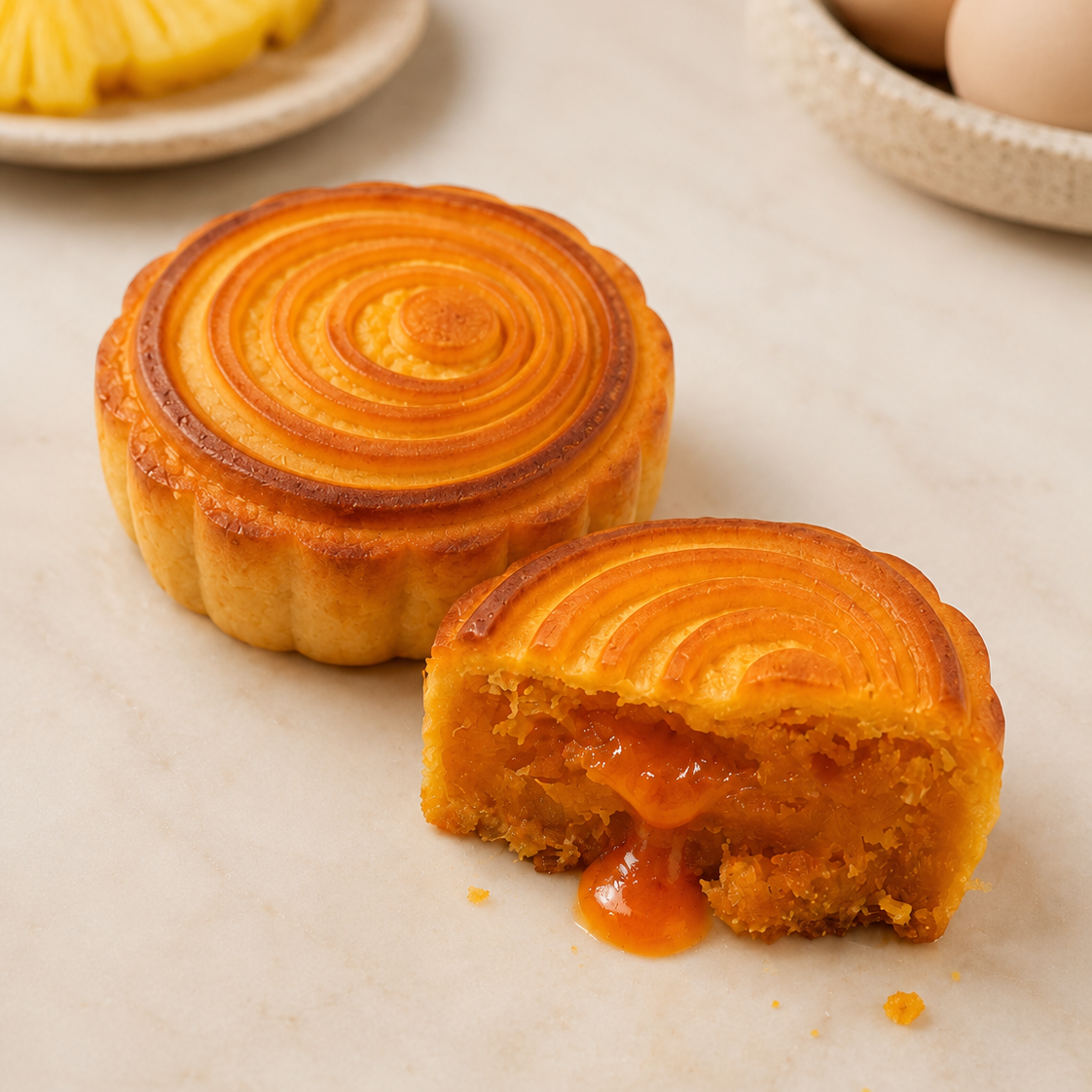 ORIG.CO - Lava Custard Pineapple Mooncake (2pcs) - Made with SunnyHills Pineapple