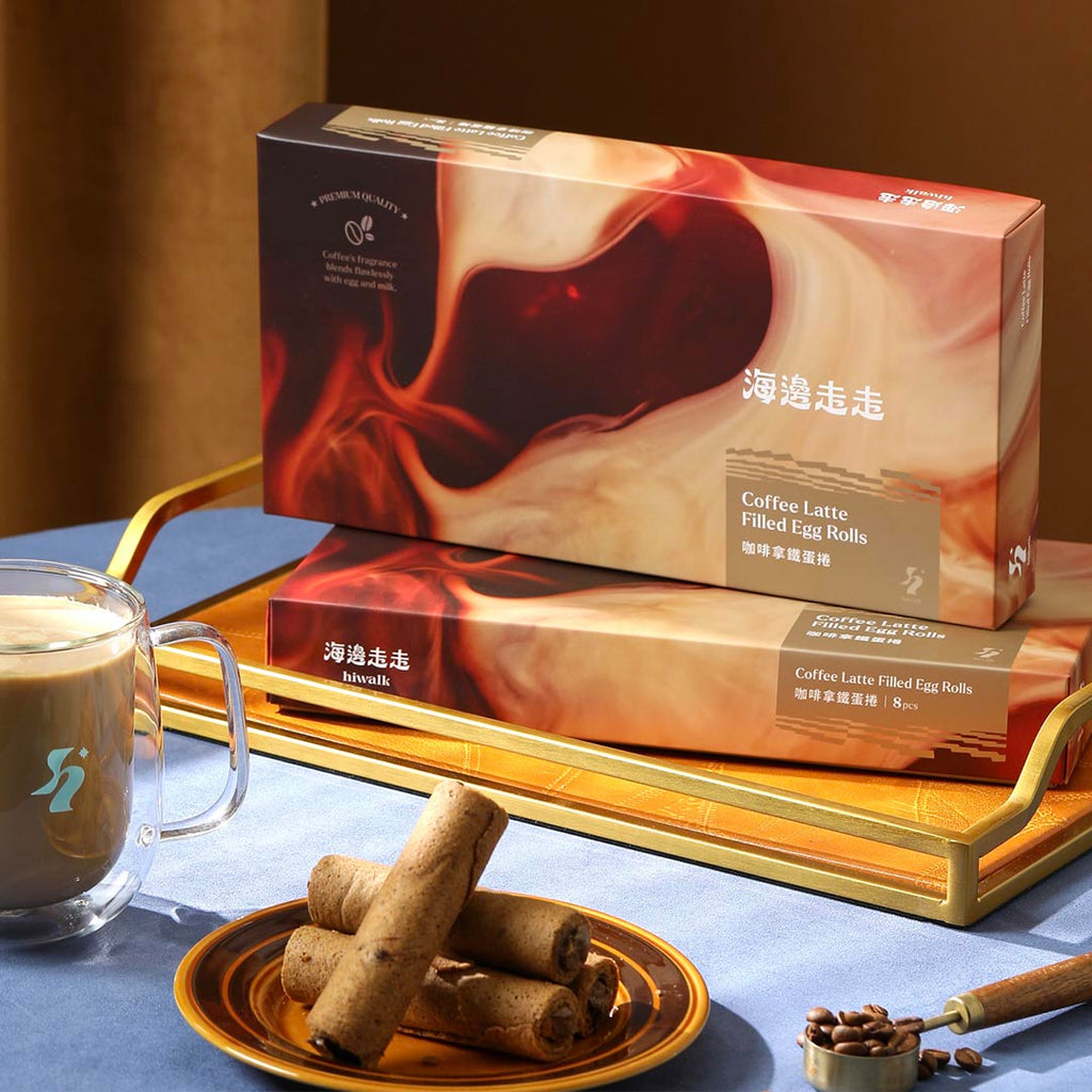 Hiwalk - Coffee Latte Filled Extra Thick Egg Rolls (8 rolls in a box)