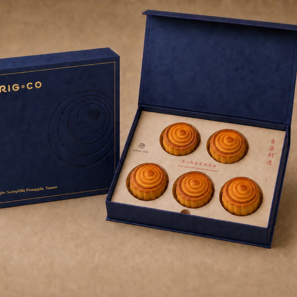 ORIG.CO - Lava Custard Pineapple Mooncake Mid-Autumn Gift Set (5pcs) - Made with SunnyHills Pineapple