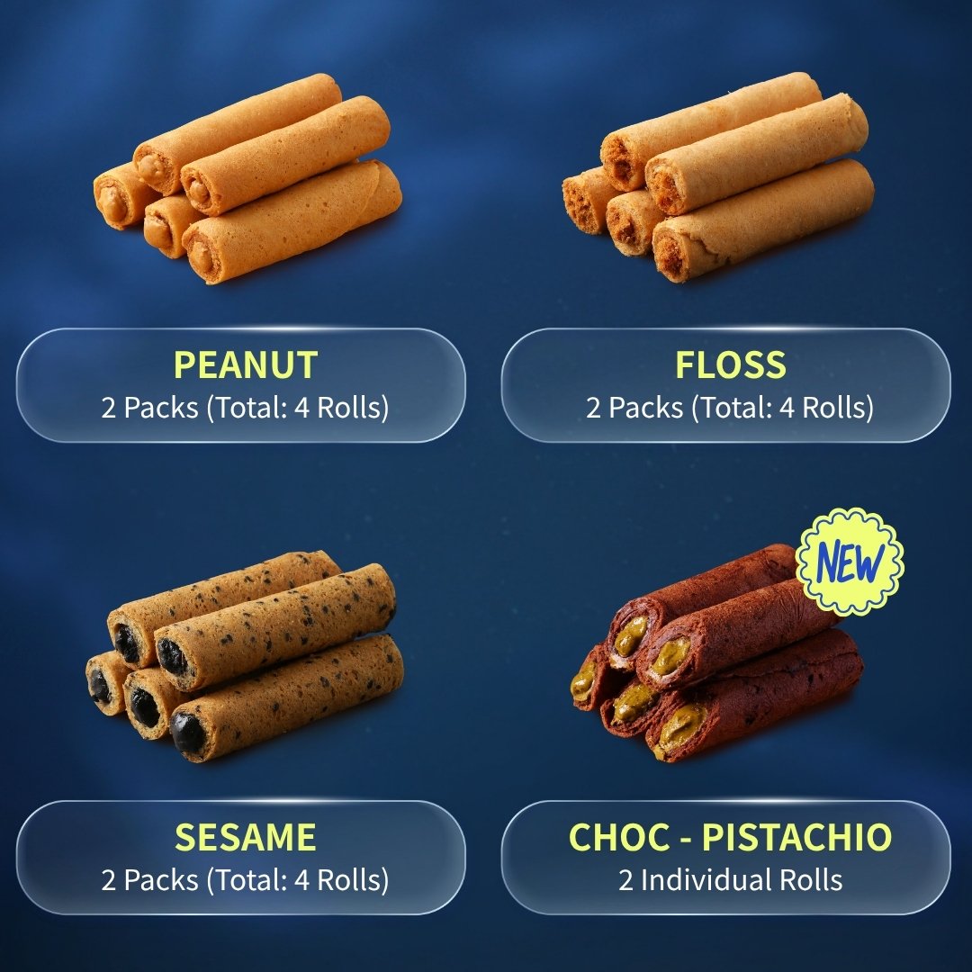 Hiwalk - Assorted Egg Rolls Mid-Autumn Gift Set (8 packs/ 14 rolls in a box)