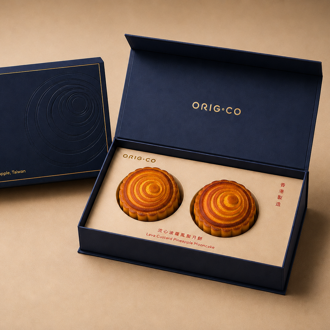 ORIG.CO - Lava Custard Pineapple Mooncake (2pcs) - Made with SunnyHills Pineapple