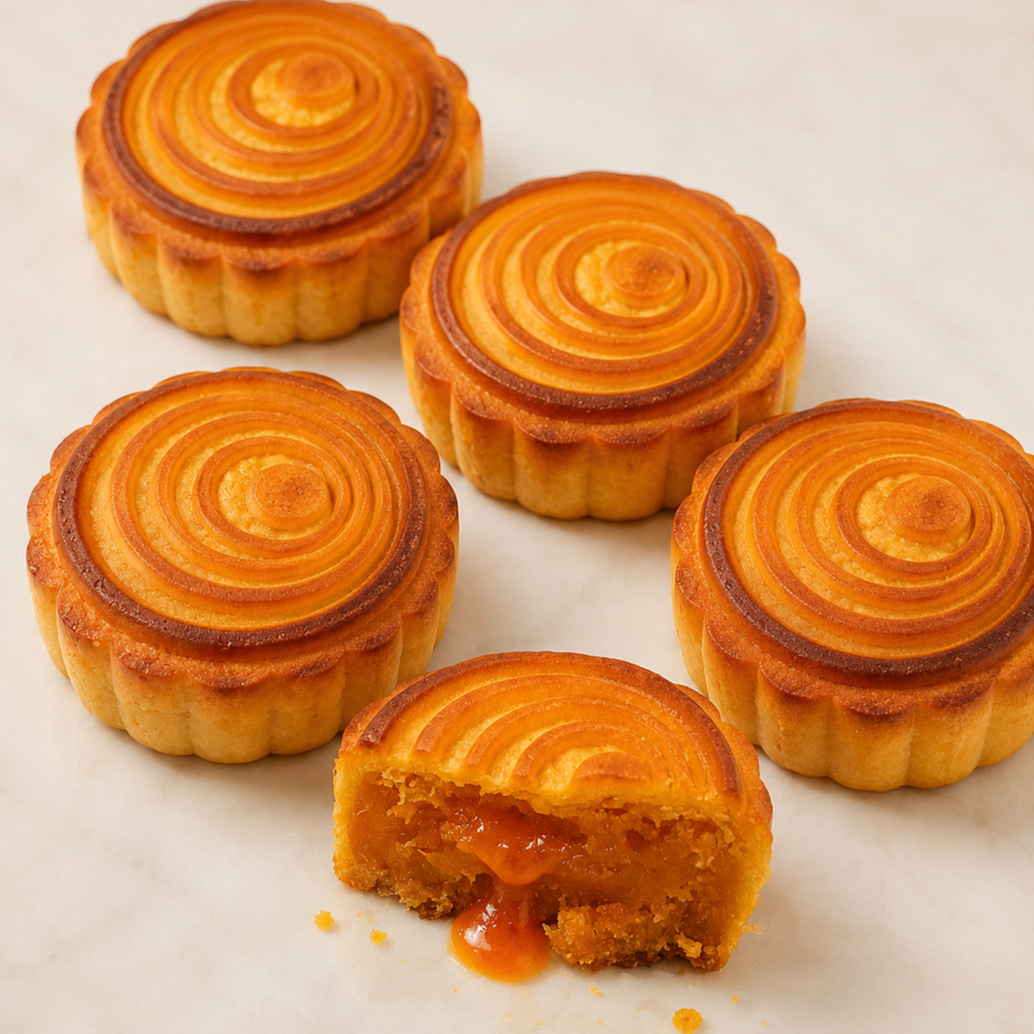 ORIG.CO - Lava Custard Pineapple Mooncake Mid-Autumn Gift Set (5pcs) - Made with SunnyHills Pineapple